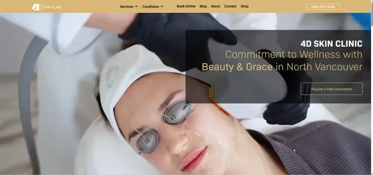 4D Skin Clinic website design - Sohrab design studio