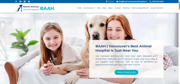 BAAH animal hospital website design - Vet clinic website - Sohrab design studio