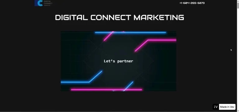 Digital Connect Marketing website design - interactive and animated website