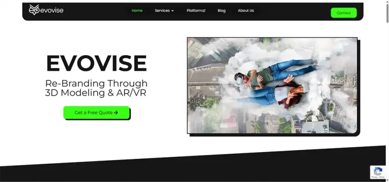 Evovise AR/VR and 3D modeling company website design - Sohrab Design Studio