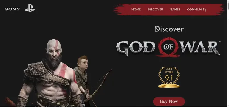 God of war video game website design - Game landing design - Sohrab Design Studio