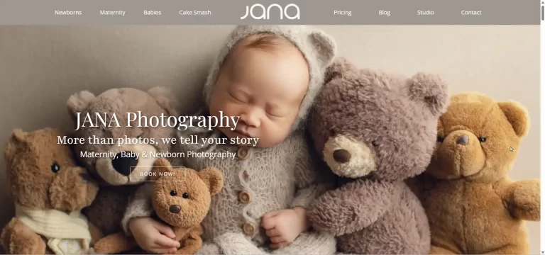 Jana Photography company website design - Sohrab design studio
