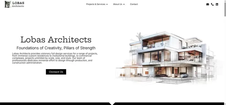 Lobas Architects company website design- Architects landing page design