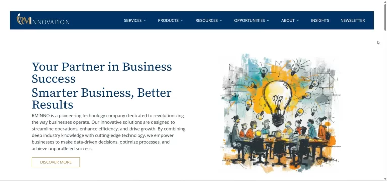 RM innovation company website design - Sohrab design studio