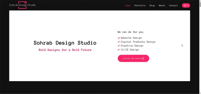 Sohrab Design Studio website - Corporate website design