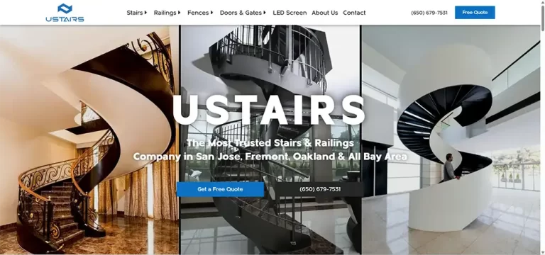 Ustairs company website design - home construction website