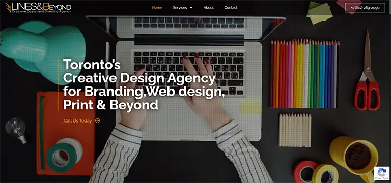 Lines and Beyond Creative Design and Web Agency website design cover